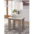 thumbnail image 5 of Signature Design by Ashley Loyaska Casual End Table with White Marble Top, Light Brown & White Marble, 5 of 6