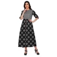 thumbnail image 2 of Moomaya Printed Front Slit A-Line Kurtis For Women Short Sleeve Summer Kurta, 2 of 5