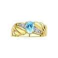 thumbnail image 1 of RYLOS Bagues pour Femmes Bague Aile d'Ange en Or Jaune 14K Pierre de Naissance Pierre Précieuse 7X5MM et Diamants Topaze Bleue de Décembre Bijoux pour Femmes Taille 6, 1 of 6