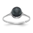 thumbnail image 1 of Solid 14k White Gold Pearl Ring Band with CZ Cubic Zirconia Size 5 (Width = 2mm ), 1 of 2
