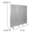 thumbnail image 5 of Flash Furniture Raisley Double Sided Mobile Magnetic Whiteboard/Cloth Partition with Lockable Casters, 72"H x 24"W (3 sections included), 5 of 12