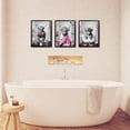 thumbnail image 4 of Hieng Highland Cow Bathroom Wall Art 3 Piece Funny Bathroom Pictures Canvas Print Grey and Blue Decor Unframed, 4 of 6