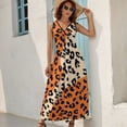 thumbnail image 2 of Leopard Print Pattern Sleeveless Dress Woman Fashion Long Dresses Women's Summer Suit Dress 2025, 2 of 7