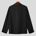 thumbnail image 4 of Mens Shirts Under $10 Men's Irregular Collar Neck Shirts Long Sleeve Button Down Asymmetrical Shirts, 4 of 7