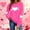 Hot Pink, variant on Valentine Sweatshirts for Women Love Heart Graphic Sweater Long Sleeve Crew Neck Pullover Blouse Fashion Casual Valentines the Day Tops Pink 2 M