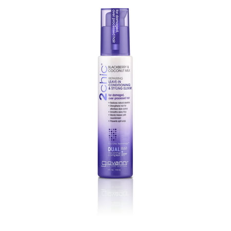 Giovanni 2chic Repairing Leave-In Conditioning & Styling Elixir, Blackberry & Coconut Milk, 4.0 (Best Volumizing Products For Fine Straight Hair)