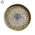 thumbnail image 3 of Round Rattan Serving Tray with Natural Shell Inlay for Dining, Kitchen, Cafe, Party, Bathroom, and Home Decor, 3 of 9