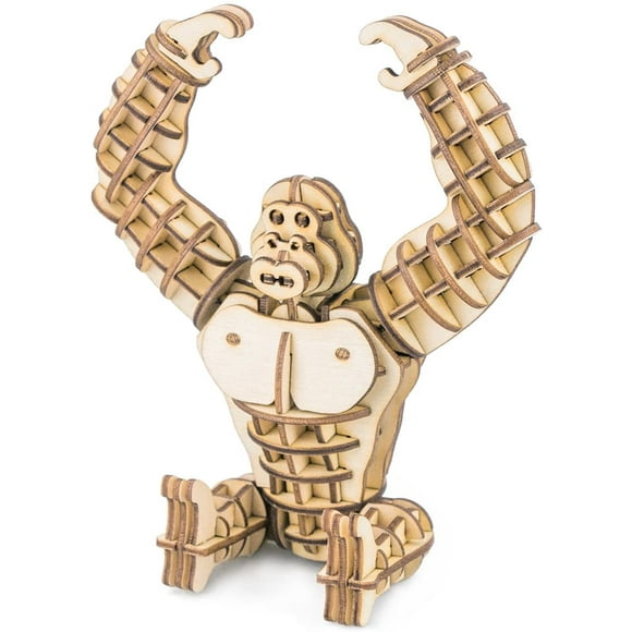 Build Your Own 3D Wooden Puzzle Gorilla Model Home Decor Craft Kit Gifts for Kids and Adults