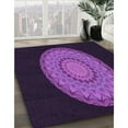 thumbnail image 3 of Ahgly Company Machine Washable Indoor Square Transitional Dark Orchid Purple Area Rugs, 3' Square, 3 of 7