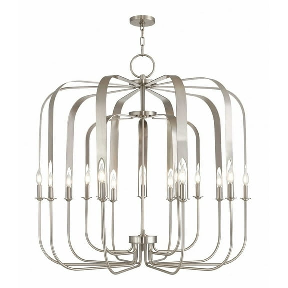 51949-91-Livex Lighting-Addison - 15 Light Foyer Chandelier in Contemporary Style - 42 Inches wide by 41.5 Inches high-Brushed Nickel Finish