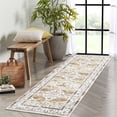 thumbnail image 2 of Tzou Runner Rug 2x6 Washable Low-Pile Vintage Carpet for Hallway, Non-Slip Backing Non-Shedding Indoor Floor Mat for Entryway Kitchen, Tan, 2 of 7