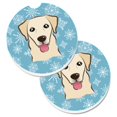 thumbnail image 1 of Snowflake Golden Retriever Set of 2 Cup Holder Car Coaster, 1 of 1