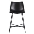 thumbnail image 2 of Pemberly Row Upholstered Metal Counter Stool with X Base in Black, 2 of 12