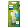 thumbnail image 4 of Philips Ultra Efficient LED Bulb 60W A19 1PK Soft White Clear Dimmable Medium Base, 4 of 6