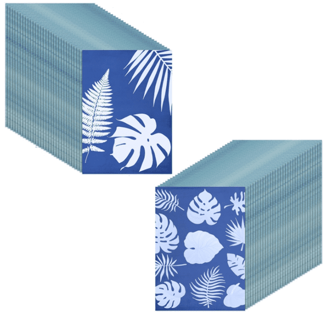 120Sheets Sun Print Paper Kit Cyanotype Paper Solar Drawing Paper,High Sensitive /Solar Activated Printing Art