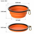 thumbnail image 6 of 2-Pack Collapsible Pet Bowls with Carabiners, BPA-Free TPE Foldable Dog Cat Travel Bowl for Camping Hiking, 20oz Portable Food & Water Dish (Black+Green), 6 of 7