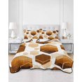 thumbnail image 3 of Orange Marble Twin Size Down Alternative Comforter, Lightweight Comforter Quilt Bedding Set with Pillow Shams Gold White Geometric Hexagon Modern All Seasons Bed Comforter Duvet Insert 68"x86", 3 of 7