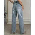 thumbnail image 3 of EMMIOL Women's Mid-High Waist Y2K Baggy Wide Leg Jeans Vintage Washed Denim Pants with Rivet Detail & Pockets 2026 Trendy Streetwear, 3 of 7
