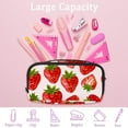 thumbnail image 4 of MUOOUM Pencil Case, Pink Cute Strawberries Patetrn Large Capacity Pencil Pouch Stationery Pen Bag, 4 of 7