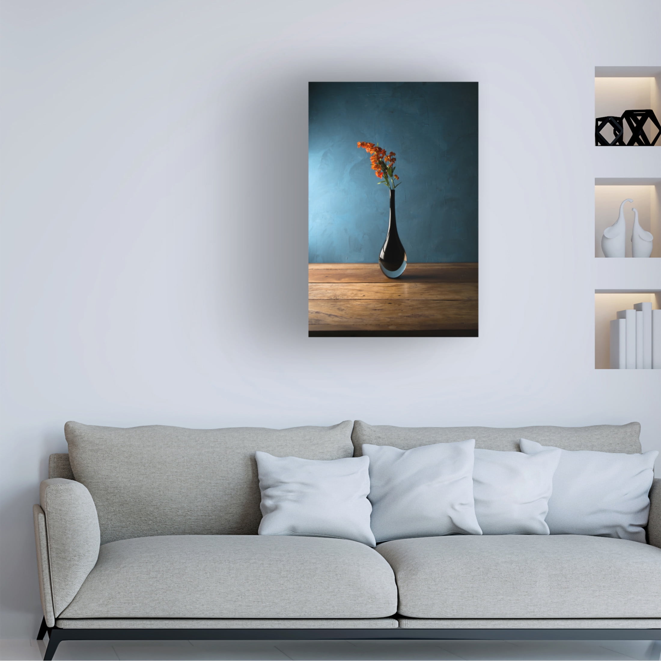 Canvas Wall Art - Luiz Laercio 'The Blue' Wall Art for Living Room, Bedroom, or Office D?cor by Trademark Fine Art - 22 x 32 Inches