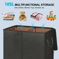 thumbnail image 6 of YOUPINS Double Laundry Hamper with Lid and Removable Laundry Bags, Large Collapsible 2 Dividers Dirty Clothes Basket with Handles for Bedroom, Laundry Room, Closet, Bathroom, College, Black, 6 of 7