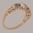 thumbnail image 3 of LBG British Made 9k Rose Gold Natural Sapphire & Opal Womens Engagement Ring - 33 size options - Size 7, 3 of 6