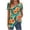 Green, variant on DeHolifer Womens Tops Summer Casual Floral Printed Crewneck Button Up Pleated Lightweight Loose T-Shirts Khaki XL