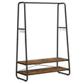 thumbnail image 2 of VASAGLE Clothes Rail with 2 Shelves, Clothes Rack , 6 S-Shaped Hooks, Steel Frame, for Bedroom, Rustic Brown and Black, 2 of 6