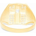 thumbnail image 5 of Floreo 10k Yellow Gold 14mm Two-Tone Cross CZ Square Ring, Sizes 5 - 13, 5 of 6