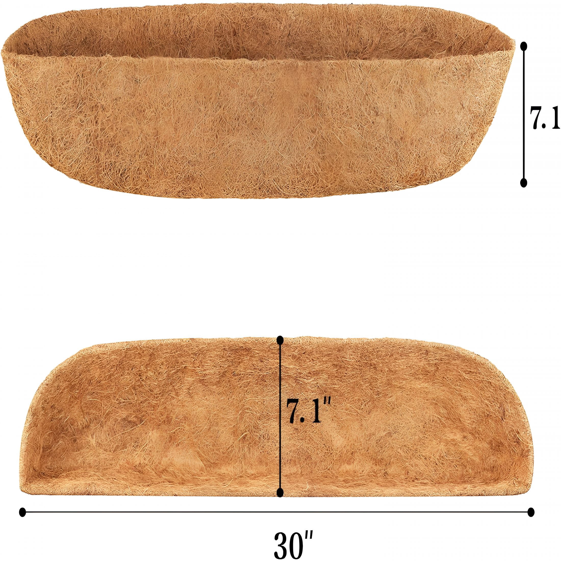 XIBUFE 4 Pack 30 Inch Window Box Liners Coco Liners for Planters Coconut Husk Plant Liners 100% Natural Coconut Liners for Planters Coco Coir Liner for Outdoor Planter