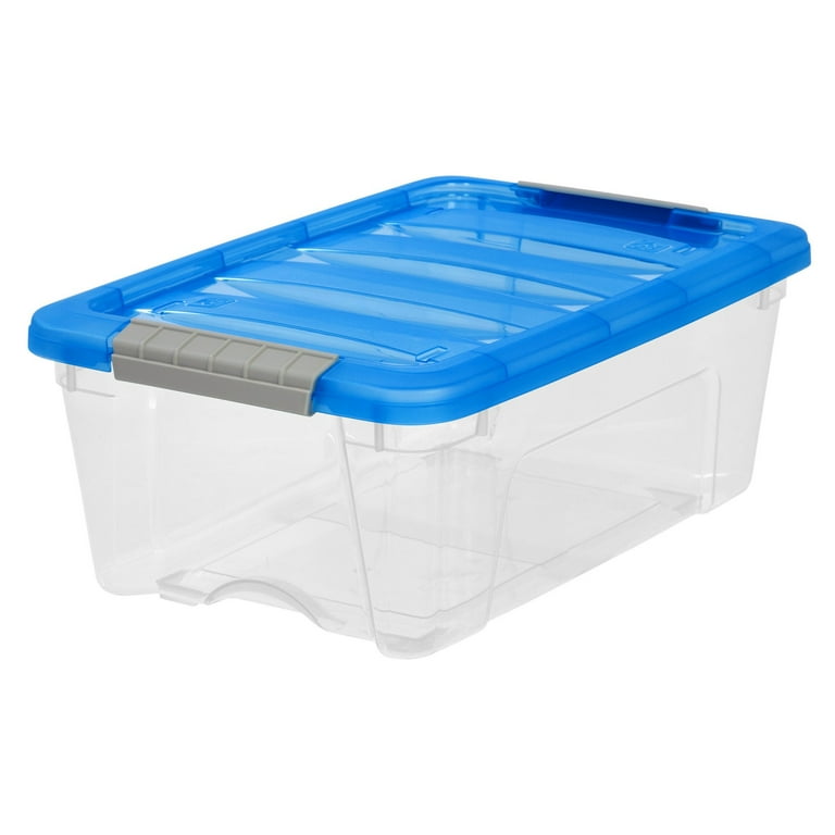 Set of 6 IRIS 12.9 Quart Buckle Up Storage Bins - Walmart.com