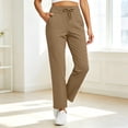 thumbnail image 5 of Gytharion Loose Straight-leg Yoga Pants for Women Drawstring Elastic Waisted Sports Pants Solid Color Casual Athletic Pants with Pockets, 5 of 7