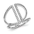 thumbnail image 1 of Bague en Argent Sterling Rhodié Poli CZ Taille 8, 1 of 3