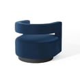 thumbnail image 4 of Modway Spin Cutaway Performance Velvet Swivel Armchair in Midnight Blue, 4 of 9