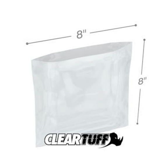 International Plastics PB10808 8 x 8 in. Clear Poly Bags, 0.00125 Gauge - Case of 1000