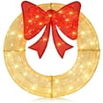 thumbnail image 1 of Gymax 48 Inch Lighted Christmas Mesh Wreath Pre-Lit Festive Wreath w/ 200 LED Bulbs, 1 of 10