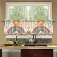 thumbnail image 4 of Yayeee Kitchen Curtains Tier Set of 2 Light Filtering 57"x36" Over Sink Window Panels, Beige Rainbow, 4 of 7