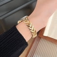 thumbnail image 5 of Diamond Design Compatible with Apple Watch Band 38mm 40mm 41mm Metal Fashion Women Replacement Strap Wheat Pattern Bracelet for iWatch Series 9/8/7/6/5/4/3/2/1 Champagne,Gold, 5 of 12