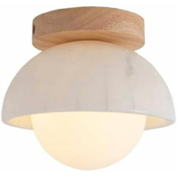 Alabaster Flush Mount Ceiling Light Nordic Modern White Marble Ceiling Lighting Mid Century Milk Glass Ceiling Light Fixtures Vintage Hallway Ceiling Lamp for Bedroom Bathroom Kitchen