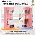 thumbnail image 4 of Kuhitley Single Serve Coffee Maker for Grounds,14oz Hot & Iced Coffee Brewer with 420ml Water Cup,700W Compact Machine with Reusable Mesh Filter,One Cup Coffee Maker for Home Countertop, 4 of 10
