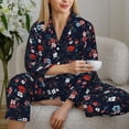 thumbnail image 6 of Yiaed Vintage Rose Print Pajamas Women's Long Sleeve Sleepwear Soft Button Down Loungewear Pjs Lounge Set Nightwear Womens Pajama Pants-X-Large, 6 of 7