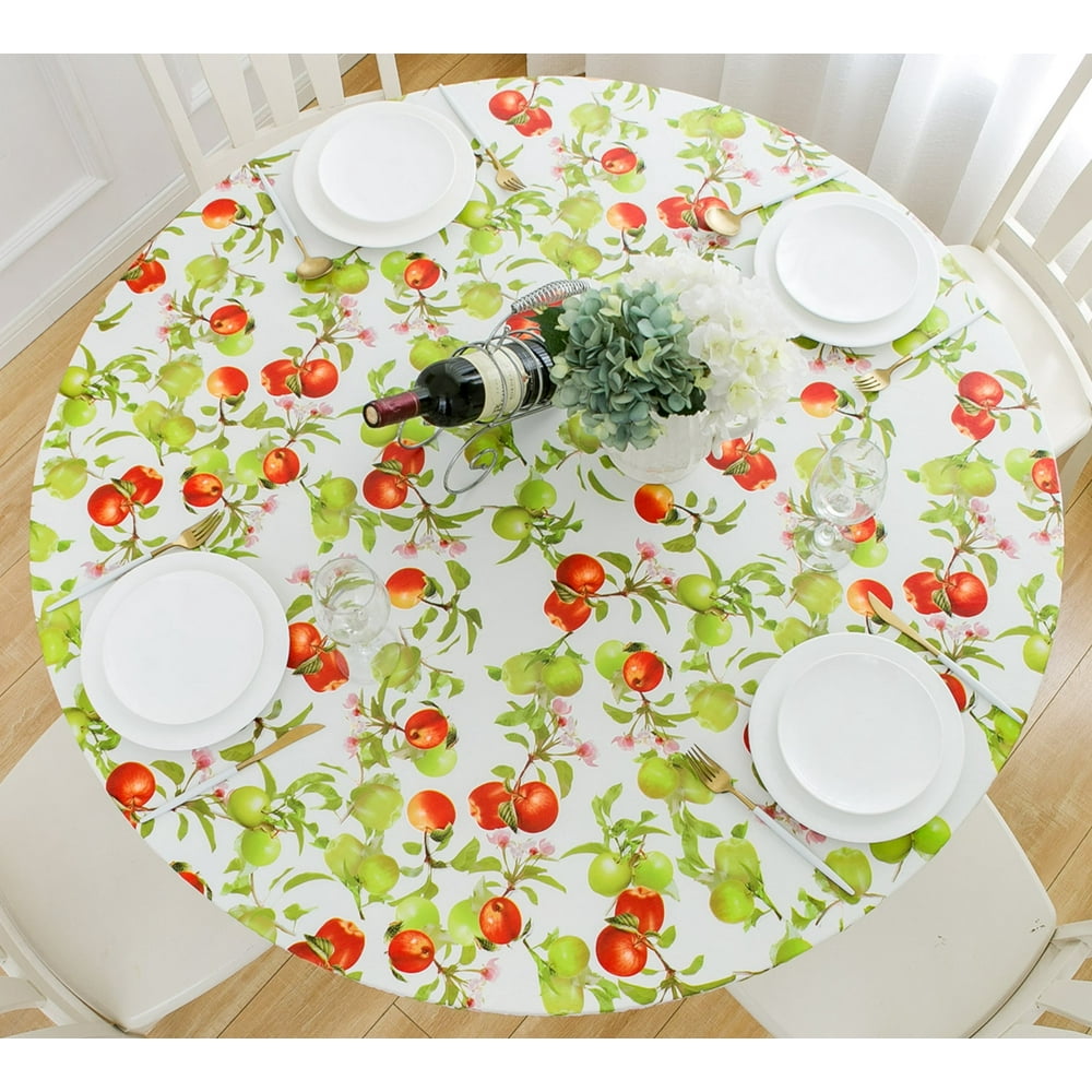 Rally Home Goods Indoor Outdoor Patio Round Fitted Vinyl Tablecloth