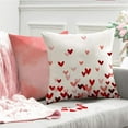 thumbnail image 3 of Valentine''s Day Pillow Covers 18x18 Inch Set of 2 Small Red Pink Hearts Decor White Throw Pillow Covers Valentine''s Day Cushion Case Decoration for Sofa Couch 56C, 3 of 6