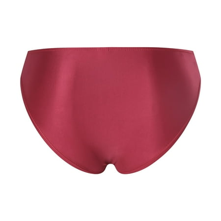 Aayomet Women s Bikini Bottom Twist Front Cheeky Swimsuit Ruched Bathing Suit Bottoms Red L
