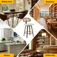 thumbnail image 4 of 360° Swivel Rattan Bar Stools Set of 2, Counter Height Modern Kitchen Island Stools With Footrest, Uphostered Cushion, Comfortable Durable, Grey, 4 of 5