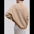 thumbnail image 4 of Suéteres de Cuello Alto para Mujer, Corte Holgado, para Otoño e Invierno. Caqui Superficial M, 4 of 6