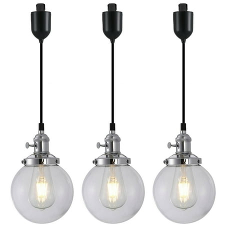 

Kiven H-Type Track Lighting Light fixture 3-Light Modern Halo Track Pendant Light with Built-in Cable Wrapper and Glass Lampshade Adjustable Length for Bedroom Kitchen Shop Silvery Finish