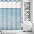 thumbnail image 3 of No Hook Shower Curtain, Vintage Light Blue Shower Curtains for Bathroom with See Through Top Window, Modern Abstract Retro Art Waterproof & Washable Bath Curtain Stall 48"x72", 3 of 9