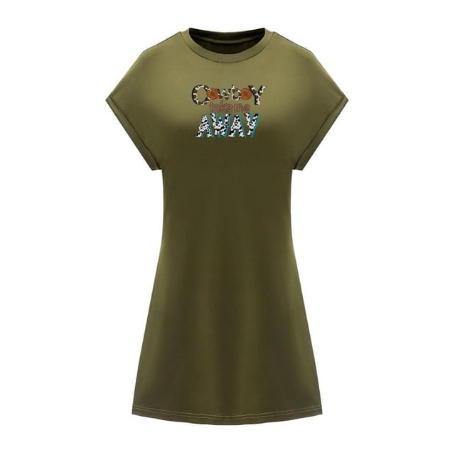 Vestido de verano para mujer, suave, manga corta, mini vestido para vacaciones, aniversario, viaje SG