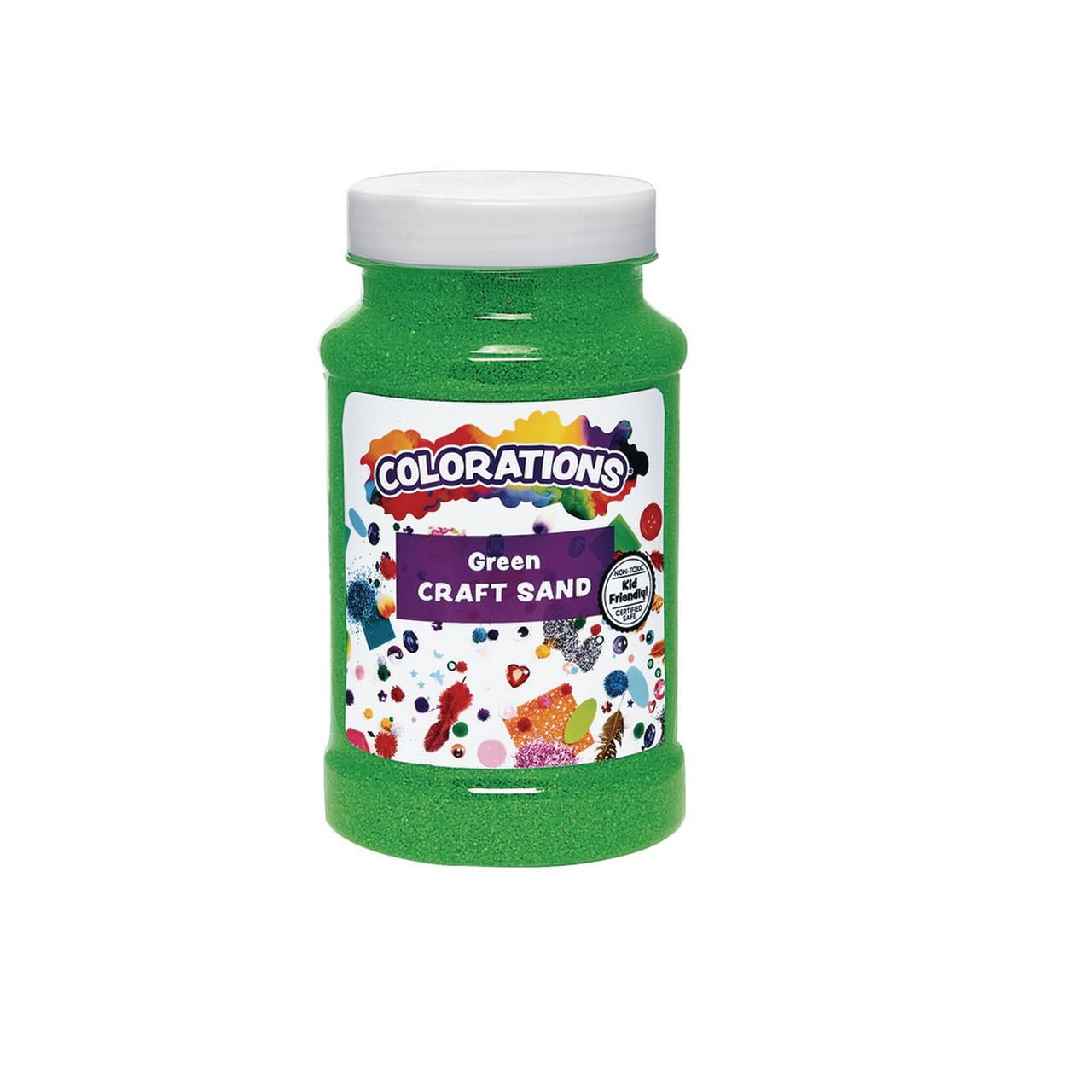 Colorations Colorful Vibrant Sand 22 oz Jar for Arts and Crafts & Play Activity, Green (Item # CSGR)
